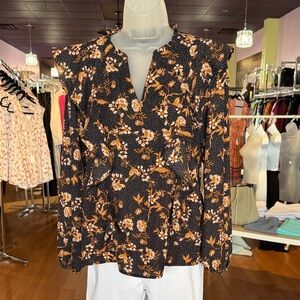 Sugarlips Black and Orange Floral Blouse